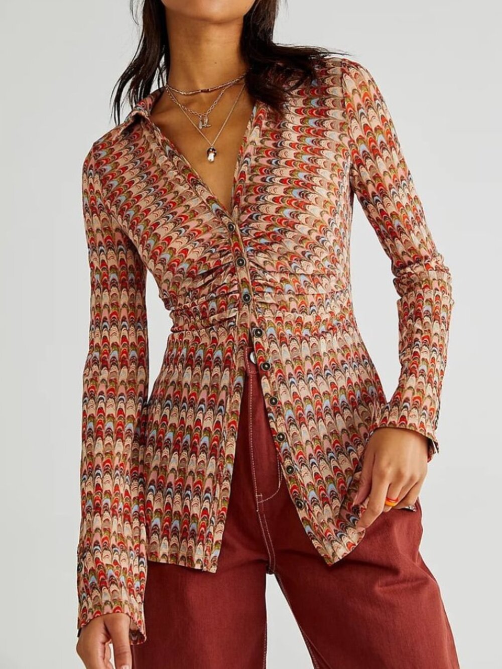 Free People Lucky Shirtee - Canyon Combo - Size Medium